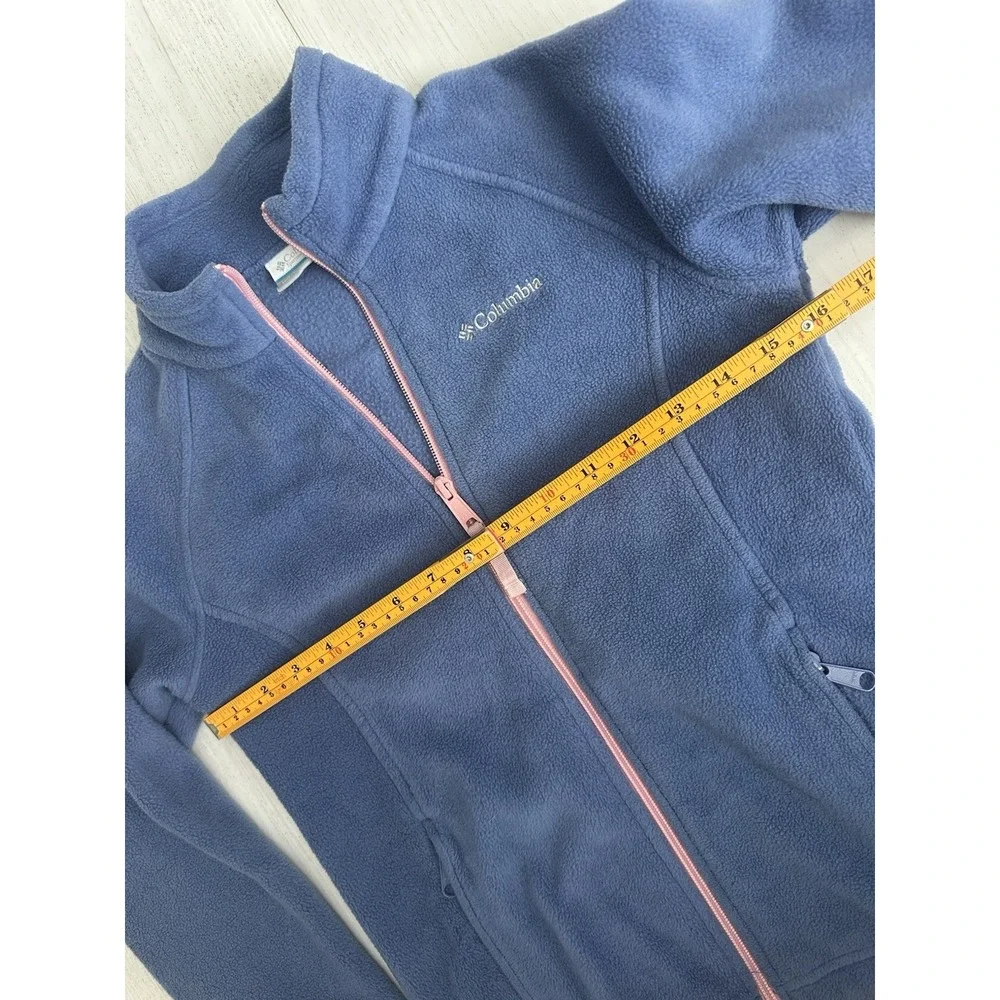 Columbia Fleece Jacket‎ Kids Full Zip Long Sleeve Mock Neck Size M Purple